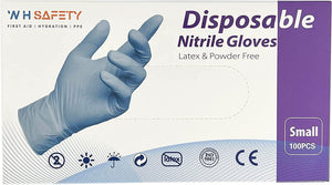 WH Safety Nitrile Gloves | Latex Free & Powder Free Surgical Gloves | Non-Sterile Exam Gloves | Disposable | Multipurpose Powder Free Gloves