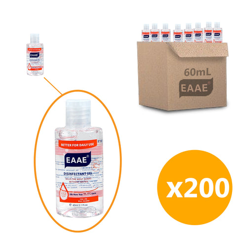EAAE Alcohol-Based Sanitiser Gel (60mL) - 200 Units - WHSAFETY