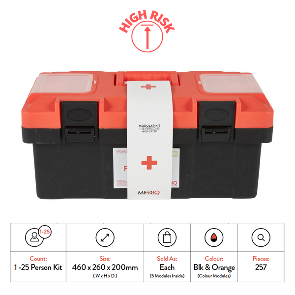 Mediq Incident Ready First-Aid Kit - Plastic Tackle Box (High Risk) - WHSAFETY