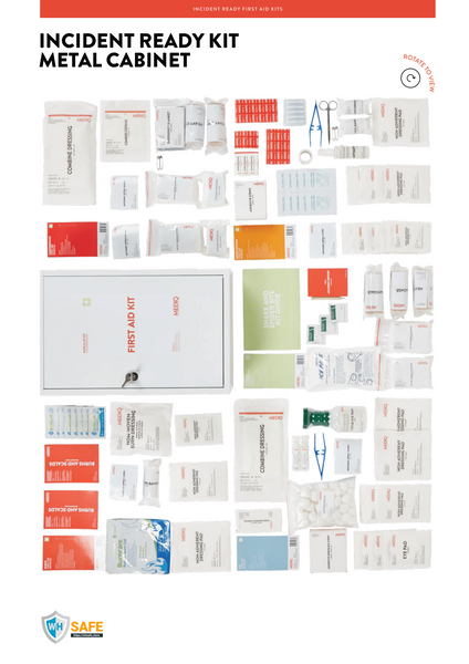 Mediq Incident Ready First-Aid Kit - Metal Cabinet (High Risk) - WHSAFETY