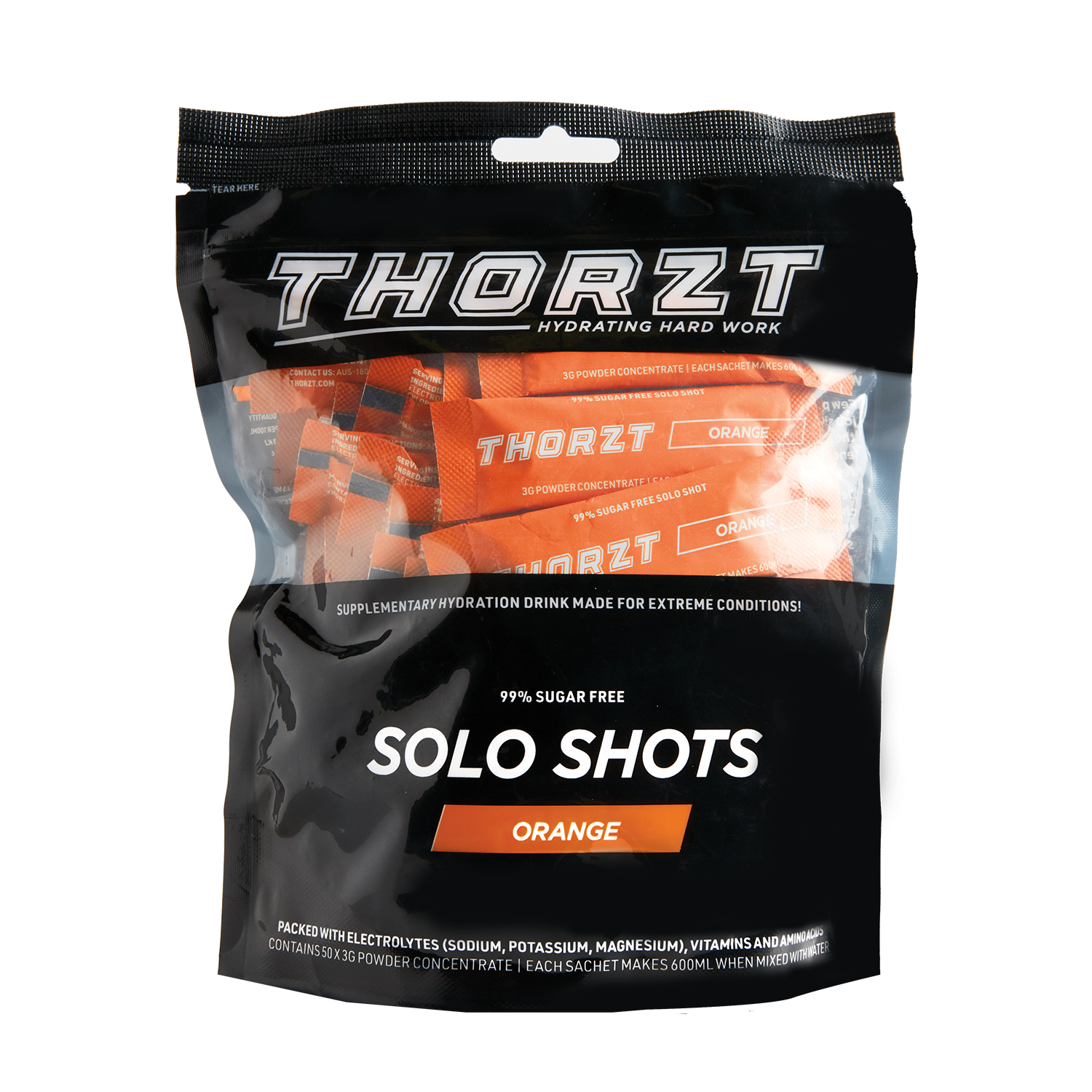 Thorzt Sugar-Free Solo Shot Electrolyte - Orange - WHSAFETY