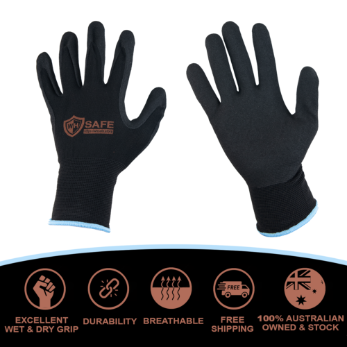 Work Gloves, Nitrile Gloves, Foam nitrile grip